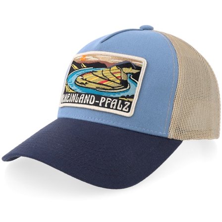 Wild Spirit - Beige trucker Casquette - Bundesland Rheinland-pfalz Light Blue/Khaki/Navy A-Frame Trucker @ Hatstore