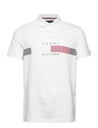 Chest Rwb Corp Graphic Reg Polo Polos Short-sleeved Valkoinen Tommy Hilfiger
