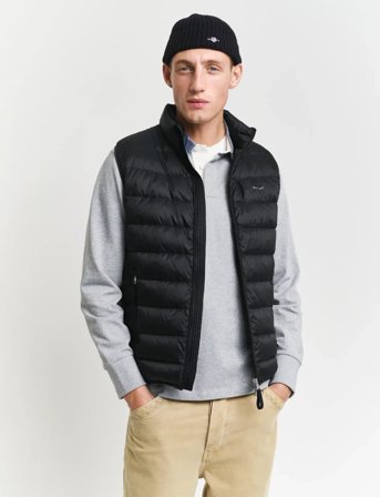 GANT Light Down Vest - Black - XXL