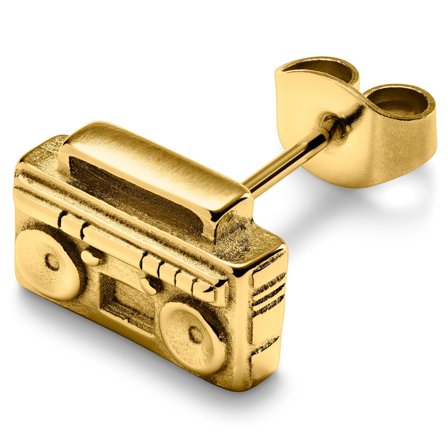 Jaygee | Orecchino a bottone con radio color oro for Men