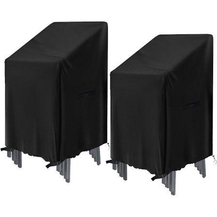 Hage stol trekk 2 stk, beskyttelsestrekk for stablebare stoler 75x75x120cm, vanntett Oxford stoff utendørs stol trekk