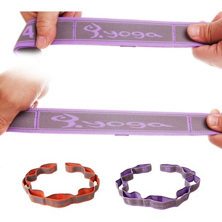 115*4cm - Yogaband/Stretchband med 9 Ringar