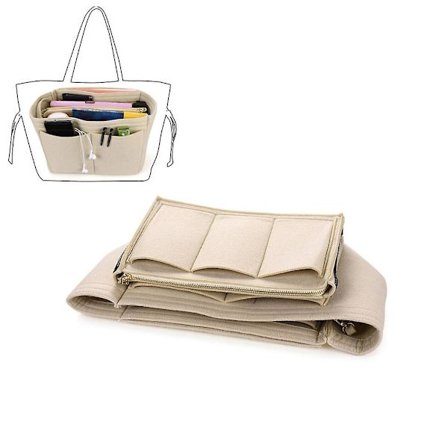 Handbag Organizer For Damer, Filt Bag Organizer Tote Organizer Håndveske Folder Bag In Bag Organizer Med glidelåslomme