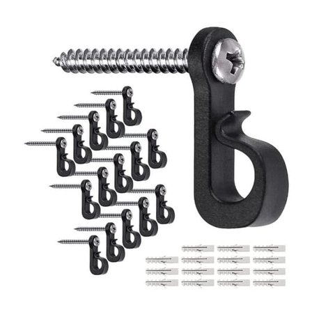 40-pak LED-lyskæde kroge - Med skruer - Nemme at installere - Sikre dine lyskæder
