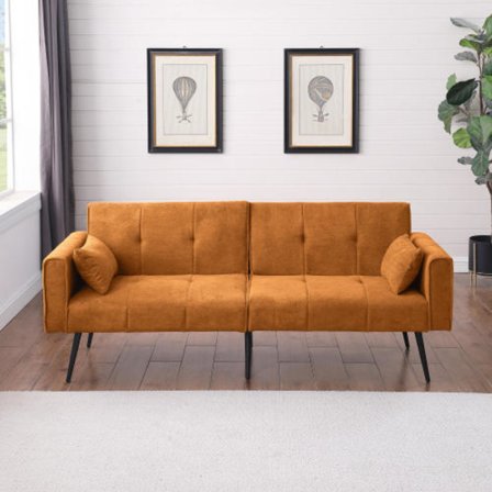 Futon-vuodesohva 173 cm, modulaarinen ja kokoontaitettava, verhoiltu pieniin tiloihin, mukava vuodesohva huoneistoihin