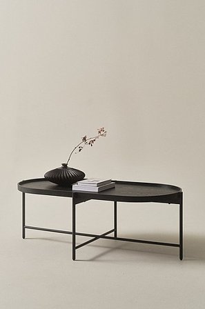 Jotex - Soffbord 60x120cm MDF - Stål Svart ekfaner RENO - Köp Soffbord hos Jotex