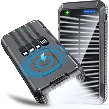 Solar Power Bank Trådløs Oplader 33800mAh