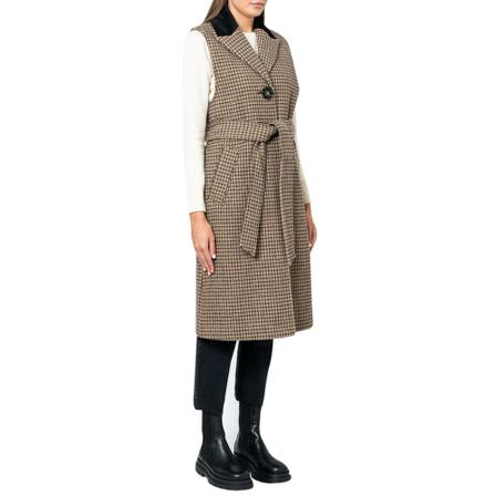 Custommade, Sleeveless check trench coat Bruin, Dames, Maat:S,multicolor