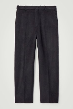 COS Men's Relaxed Double Faced Wool Trousers in Blue