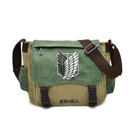 Attack on Titan Crossbody Väska Canvas Messenger Väska Herr Ryggsäck Crossbody Väska