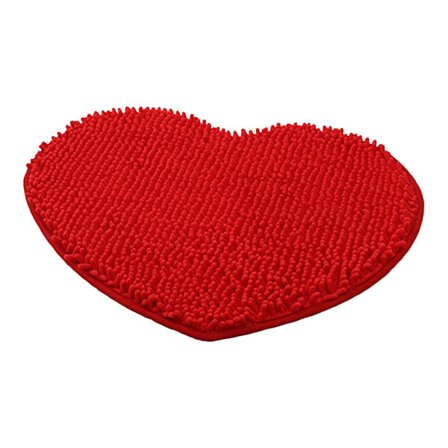 Skridsikker rød chenille gulvmåtte til soveværelse, badeværelse og stue