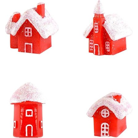 Miniatyr Jule Sne Hus Fe Have Tilbehør, Fe Have Dekoration Til Juledekoration, Julefest Tilbehør, Dukkehustilbehør