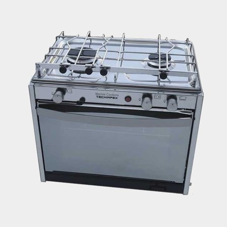 Gasolspis med ugn Techimpex XL2 Premium, med gnisttändning, 2 plattor / 1 ugn + balansupphängning