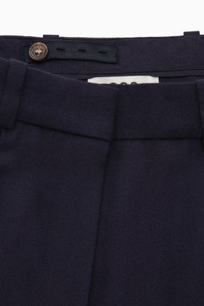 COS Femme Pantalon De Tailleur Large En Laine Décontracté in Bleu
