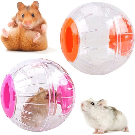2 Pak Hamsterbolde, 12cm Hamster Løbehjul, Transparent Hamster Løbehjul Løbehjul, Pink