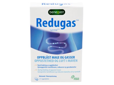 Benegast Redugas tyggetabletter, 20 stk.