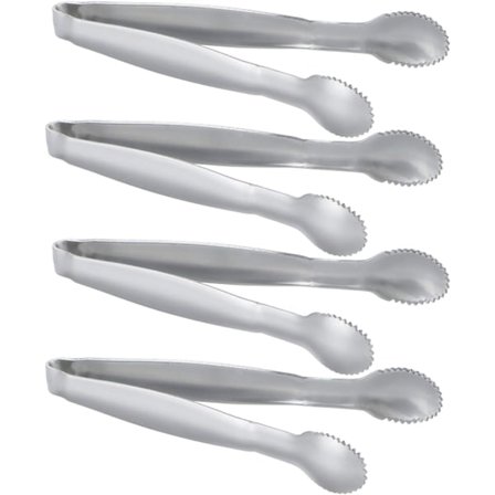 4-pakkaus Mini Sokeripihdit Ruostumattomasta Teräksestä 10 cm Paksuuntuneet Ruokapihdit{HH}