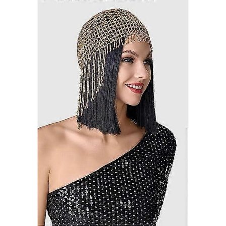 1920-tals Flapper Mössa Vintage Pärlhårband Huvudbonad Hårband Hjälm 1920-tals Accessoarer