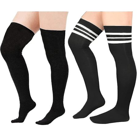 Dam Plus Size Lårhöga Strumpor Över Knäet Tunna Tubstrumpor Lång Sport Present