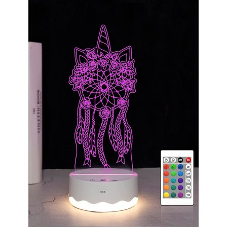 Enhörning Drömfångare Kits 3D Illusion LED-ljus