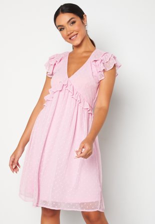 VILA Armina V-Neck S/S Short Dress Orchid Pink Klær