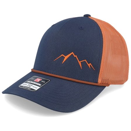 Wild Spirit - Blå trucker Caps - Small Mountain 112fpr Split Navy/Orange/Orange Trucker @ Hatstore