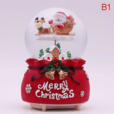 Musiikkikello LED-valaistu Kristalli Lumipallo Koriste Joulu Lumipallo Pallon Lahjat (S Kuvio 2)