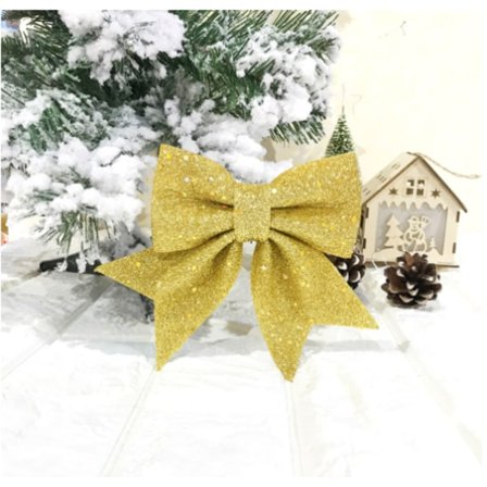 Stora rosetter Julgran Rosett prydnader för gåva gyllene golden golden