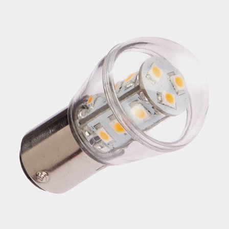LED-lamp NauticLED, 10 - 35 V, 1.6 W, Ø25 x 48 mm, BA15D, met warmwit licht, 1-pack