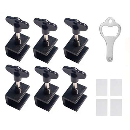 6 stk. vinduslåser for skyvedører, skyvedørslåser, aluminium skyvedør