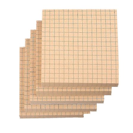 Selvklæbende noter 3x3, selvklæbende gitterpapir, 5 blokke/pakke, 80 ark/blok, i alt 400 ark (beige gitter)