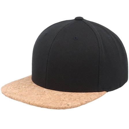 Yupoong - Svart snapback Caps - Kids Black/Cork Snapback @ Hatstore
