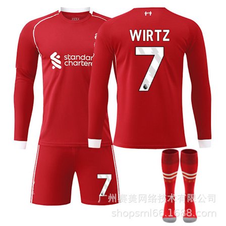 Liverpool hjemmebanetrøje 25-26 lange ærmer (med sokker)