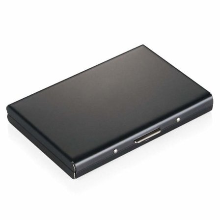 RFID-skyddande metallkorthållare, smal korthållare för 6 kort, cool och praktisk svart