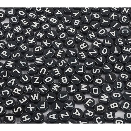 Diy bokstav runda 4*7mm färgade akryl bokstavspärlor för barn