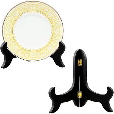 6 tum Träplatta Stativ Staffli Display Stativ Platthållare Oriental Heminredning Svart