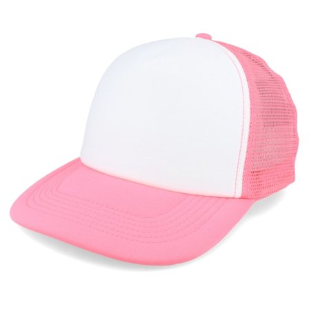 Beechfield - Rosa trucker Keps - Vintage Foam Fluorescent Pink/White Trucker @ Hatstore