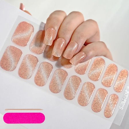 16 Tips Semi-Härdade Gel Nagelstickers Ren Färg UV/LED Lampa Gel Nagellack Wraps Långvarig Full Täckning Gel Sticker Nageldekoration##