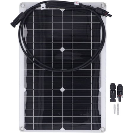 Fleksibelt solcellepanel 20 W 18 V Monokrystallinsk solcellelading for 12 V batterisikkerhetskamera utenfor nettverk