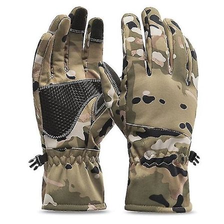 Vinterhandsker Varme Vandtætte Anti-slip Fiskerihandsker Motorcykelhandsker Vinter Camo Jagt Ski Camping Handsker(Xl,Ørken camouflage)