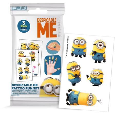 Minions Despicable Me Fun-set Tattootatueringar Dekoration Multifärg