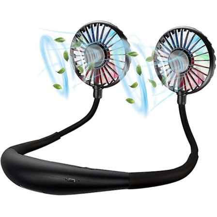 Halsventilator, genopladelig batteridrevet bærbar ventilator, håndfri personlig ventilator til at hænge om halsen, bærbar lille ventilator til 
