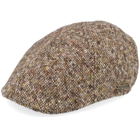 Stetson - Brun flatcap Kasket - Texas Donegal Wv Beige/Brown Flat Cap @ Hatstore
