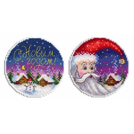 Broderikit plastic canvas MP Studia "Julberättelse" 10x10 cm