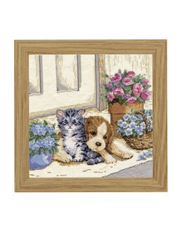Broderipakke Bilde Katt og hund - Design Works Crafts