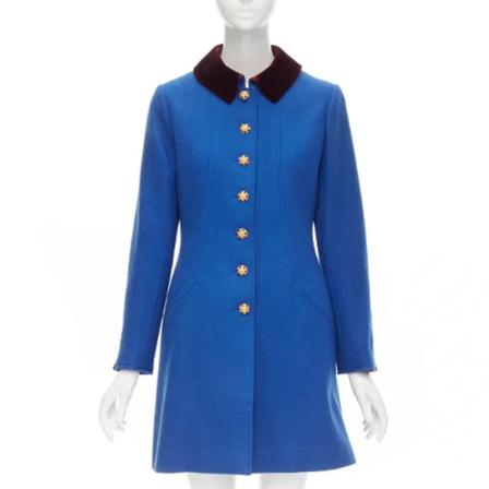 Chanel Vintage Pre-owned Ylle ytterklder blå, Dam Vintage Kappor, Dam, Storlek: M