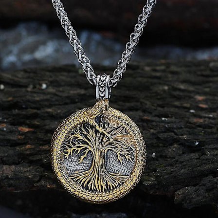 Nordisk Viking Livets Tre Skandinavisk Yggdrasil Halskjede, Herregave med Valknut Bag, Nordisk Smykker for Menn og Kvinner