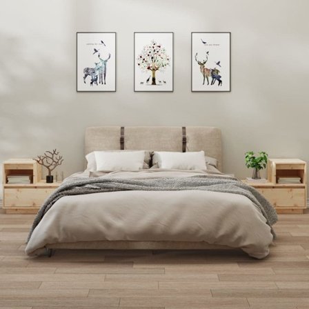 vidaXL Sängbord 2 st 60x34x51 cm massiv furu