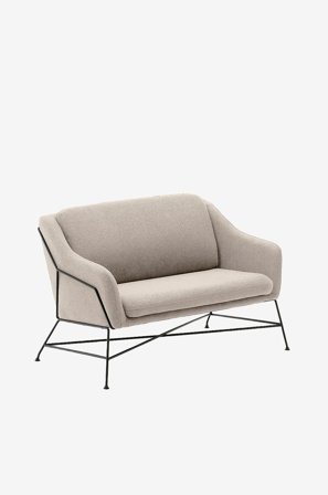 Kave Home - Brida 2-sitssoffa i mörkgrått, 128 cm - Beige - 2-sits soffor - Från Homeroom
