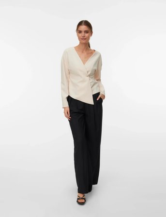 Vero Moda Vmsonja Ls Shirt Wvn Exp - Cream - M